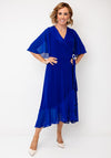Joseph Ribkoff Wrap Chiffon Cape Dress, Blue