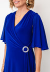 Joseph Ribkoff Wrap Chiffon Cape Dress, Blue