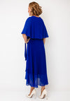 Joseph Ribkoff Wrap Chiffon Cape Dress, Blue