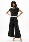 Joseph Ribkoff Culotte with Contrast Hem Jumpsuit, Black