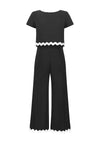 Joseph Ribkoff Culotte with Contrast Hem Jumpsuit, Black