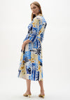 Joseph Ribkoff Tropical Print A-Line Wrap Midi Dress, White Multi