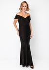 Joseph Ribkoff Sparkle Knit Off-The-Shoulder Midi Dress, Brown