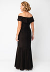 Joseph Ribkoff Sparkle Knit Off-The-Shoulder Midi Dress, Brown
