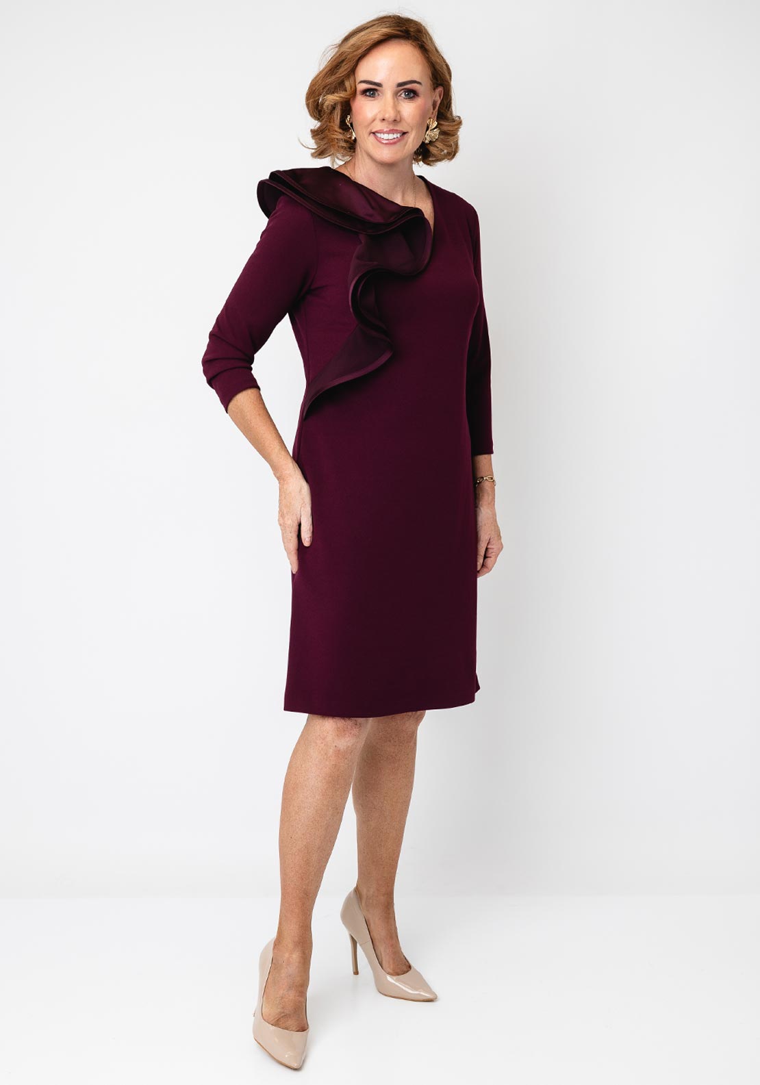 Joseph Ribkoff 3D Detail Midi Dress, Red