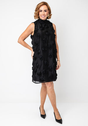 Joseph Ribkoff 3D Floral Shift Dress, Black