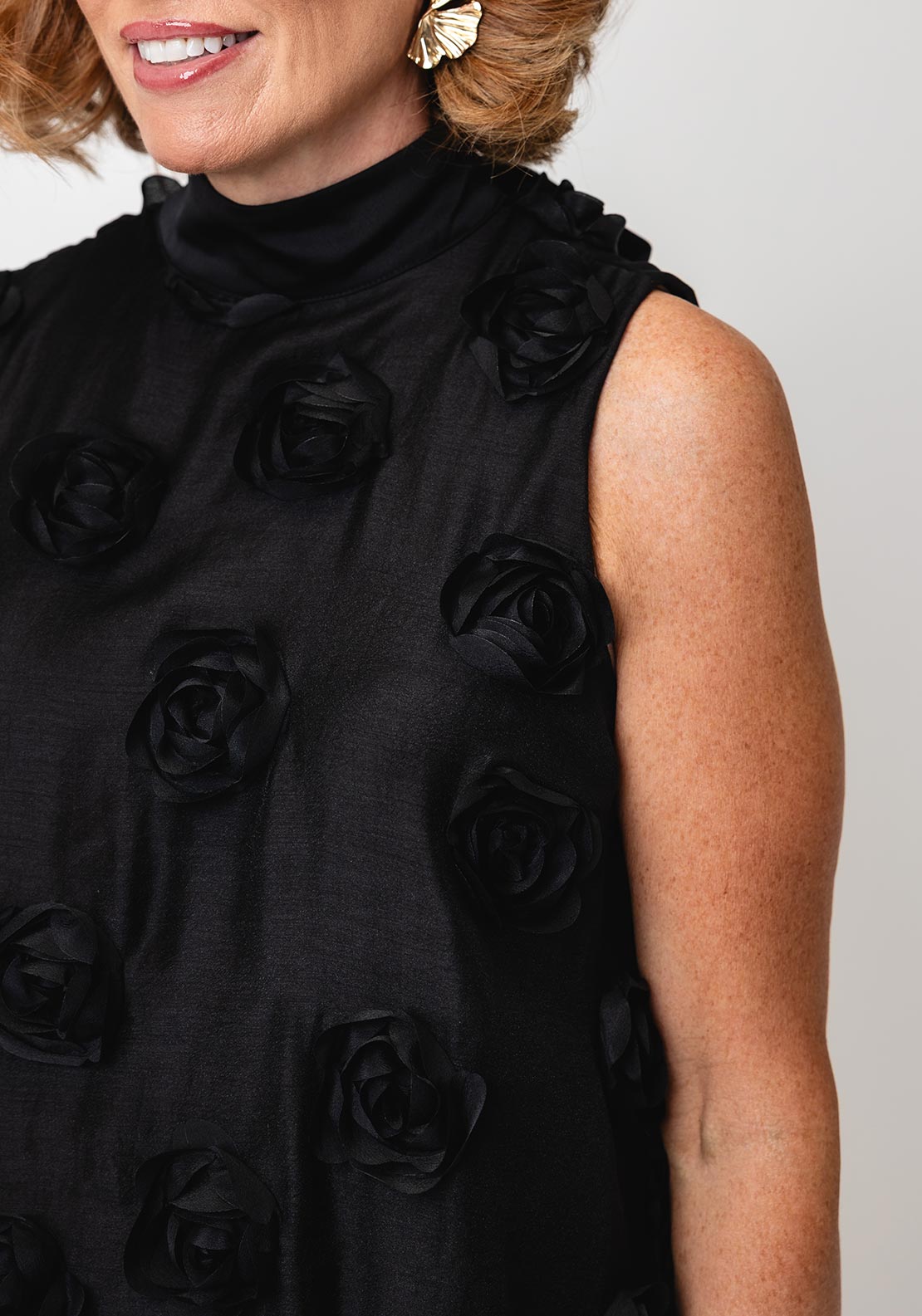 Joseph Ribkoff 3D Floral Shift Dress, Black