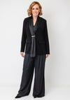 Joseph Ribkoff Neck Detail with Gold Buckle Blazer, Black