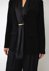 Joseph Ribkoff Neck Detail with Gold Buckle Blazer, Black
