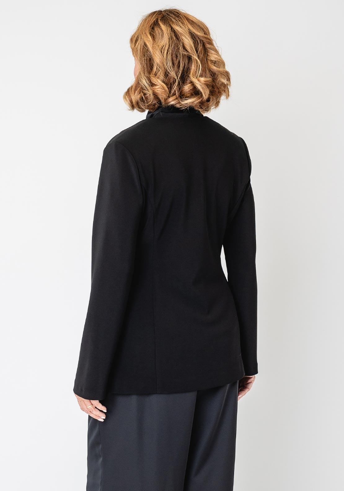 Joseph Ribkoff Neck Detail with Gold Buckle Blazer, Black