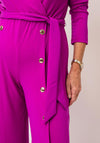 Joseph Ribkoff Wrap Button Wide Leg Jumpsuit, Purple
