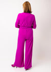 Joseph Ribkoff Wrap Button Wide Leg Jumpsuit, Purple