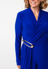 Joseph Ribkoff Silky Knit Wide Leg Jumpsuit, Blue