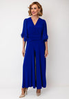Joseph Ribkoff Fringed Sleeve Wide Leg Jumpsuit, Blue