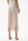 Joseph Ribkoff Silky Knit Culotte with Lace Hem Trousers, Taupe
