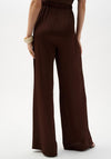 Joseph Ribkoff Crushed Satin Wide Leg Trousers, Mahogany Brown