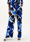 Joseph Ribkoff Geometric Print Wide Leg Trousers, Blue Multi