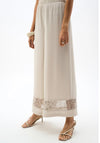 Joseph Ribkoff Pull-On Culotte with Mesh Detail Trousers, Taupe