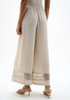 Joseph Ribkoff Pull-On Culotte with Mesh Detail Trousers, Taupe