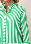 Joseph Ribkoff Striped Button Front Blouse, Green and White