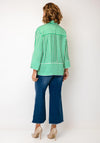 Joseph Ribkoff Striped Button Front Blouse, Green and White