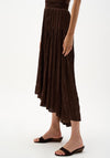 Joseph Ribkoff Pleated Asymmetrical A-Line Skirt, Brown