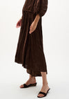Joseph Ribkoff Pleated Asymmetrical A-Line Skirt, Brown