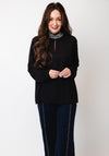 Joseph Ribkoff Stud Neck Long Sleeve Blouse, Black