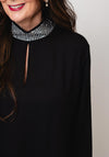 Joseph Ribkoff Stud Neck Long Sleeve Blouse, Black
