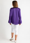 Joseph Ribkoff Zip Neckline Satin Top, Purple