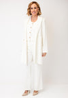 Joseph Ribkoff Long Frayed Detail Jacket, Cream