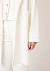 Joseph Ribkoff Long Frayed Detail Jacket, Cream
