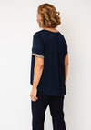 Joseph Ribkoff Basic Short Sleeve With Rhinestone Detail T-Shirt, Navy