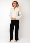 Joseph Ribkoff Half-Zip Relaxed Fleece, Light Beige