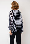 Joseph Ribkoff Striped Lined Mesh Top, Navy and White