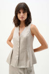 Joseph Ribkoff Button Up Vest, Champagne