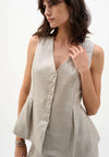 Joseph Ribkoff Button Up Vest, Champagne