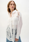Joseph Ribkoff Lace Detail Button Up Shirt, White
