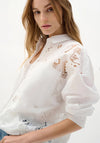 Joseph Ribkoff Lace Detail Button Up Shirt, White