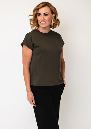 Joseph Ribkoff Scuba Jersey Boxy Top, Green