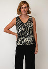 Joseph Ribkoff Animal Print V Neck Top, Beige & Black
