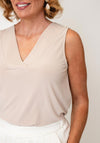 Joseph Ribkoff Silky Knit Sleeveless Top, Beige