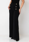 Joseph Ribkoff Button Detail Wide Leg Trousers, Black