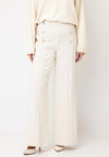 Joseph Ribkoff Button Detail Wide Leg Trousers, Cream
