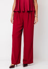 Joseph Ribkoff Pleated Wide Leg Trousers, Red