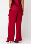 Joseph Ribkoff Pleated Wide Leg Trousers, Red