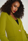 Joseph Ribkoff Scuba Crepe Collarless Blazer, Green