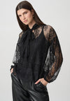 Joseph Ribkoff Edit 57 Lace Pussybow Blouse, Black