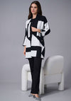 Joseph Ribkoff Jacquard Colour Block Cardigan, Black