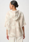 Joseph Ribkoff Lurex Fluffy Knit Hooded Cardigan, Beige